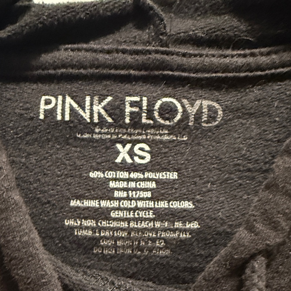 Pink Floyd Charcoal Gray cropped Hoodie - Picture 2 of 5